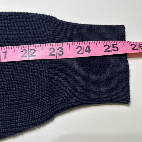 NWT Peter Millar Men Sweater M Cowes Navy Cotton Wool Rib Knit 1/4 Zip Pullover - Picture 9 of 13